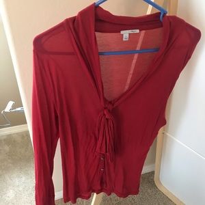 red wrap shirt